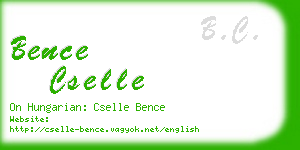 bence cselle business card